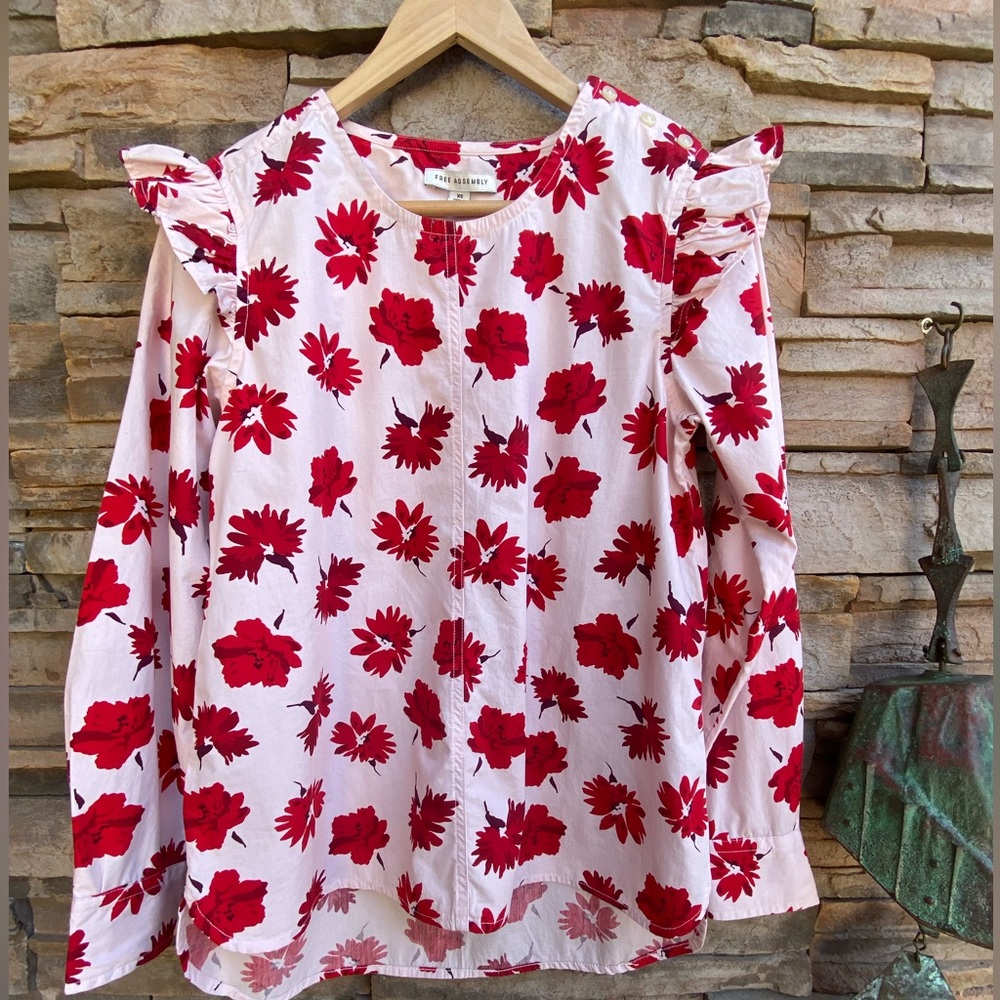 Red flower 🌺 cotton blouse